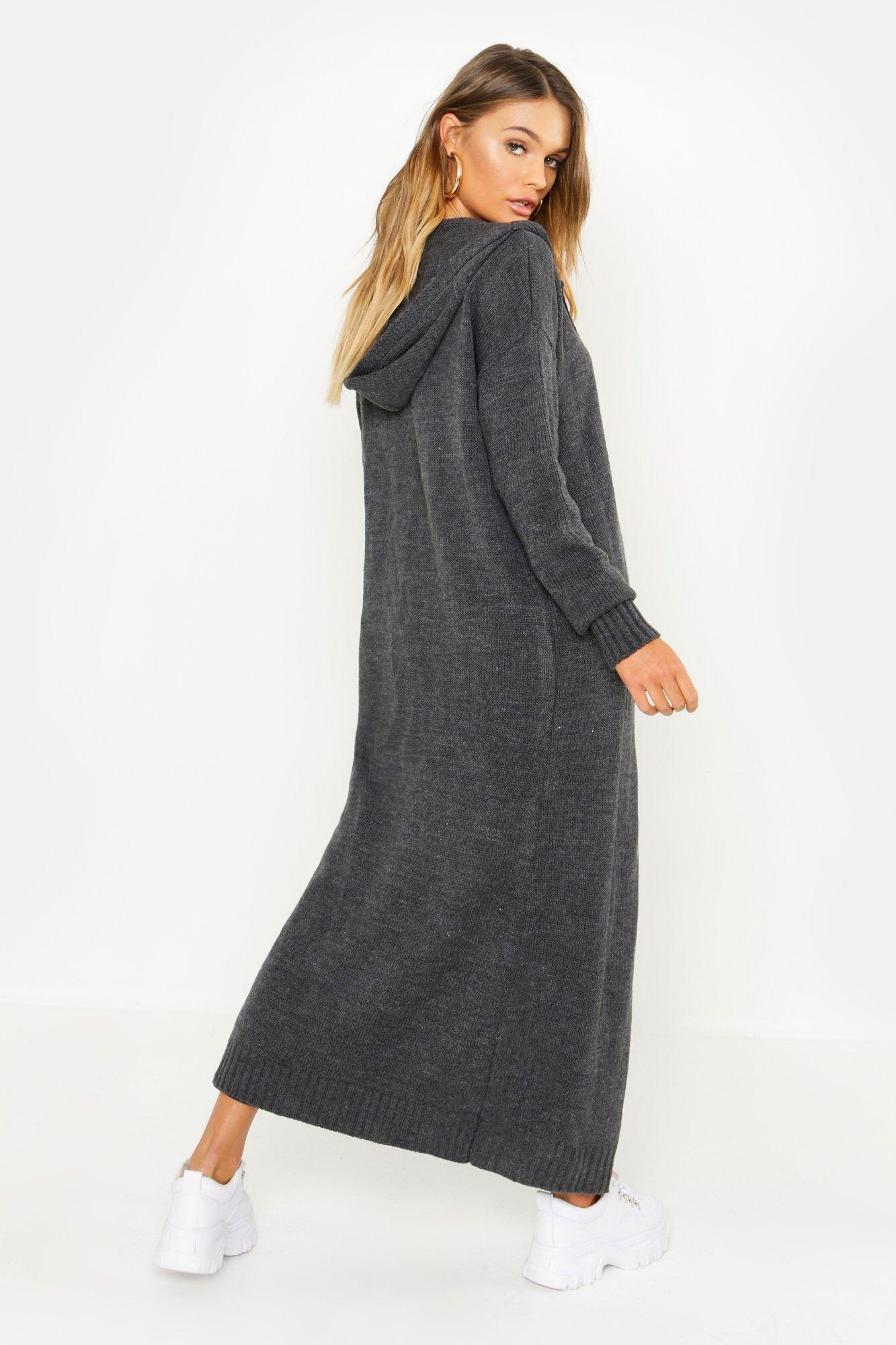 hooded maxi cardigan