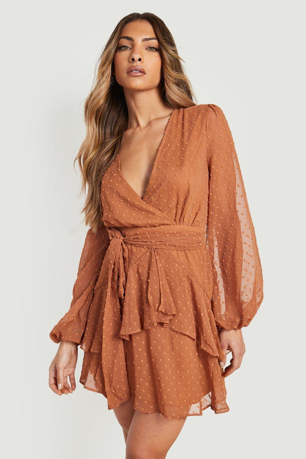 boohoo ruffle dress