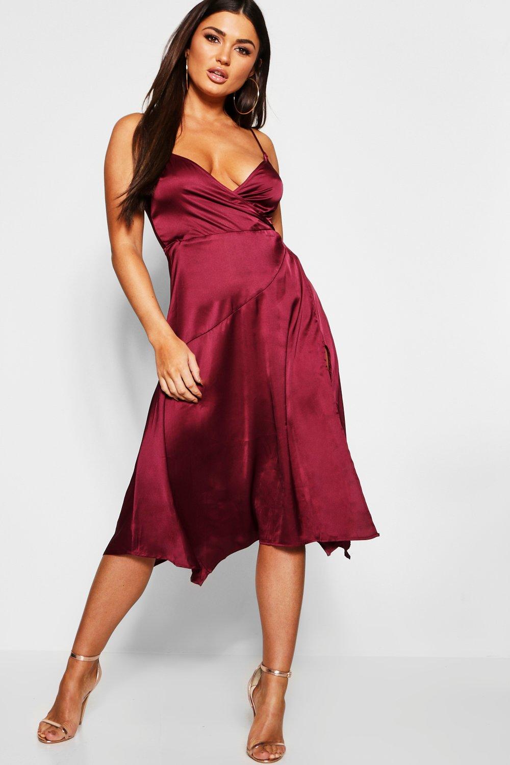 strappy satin gown