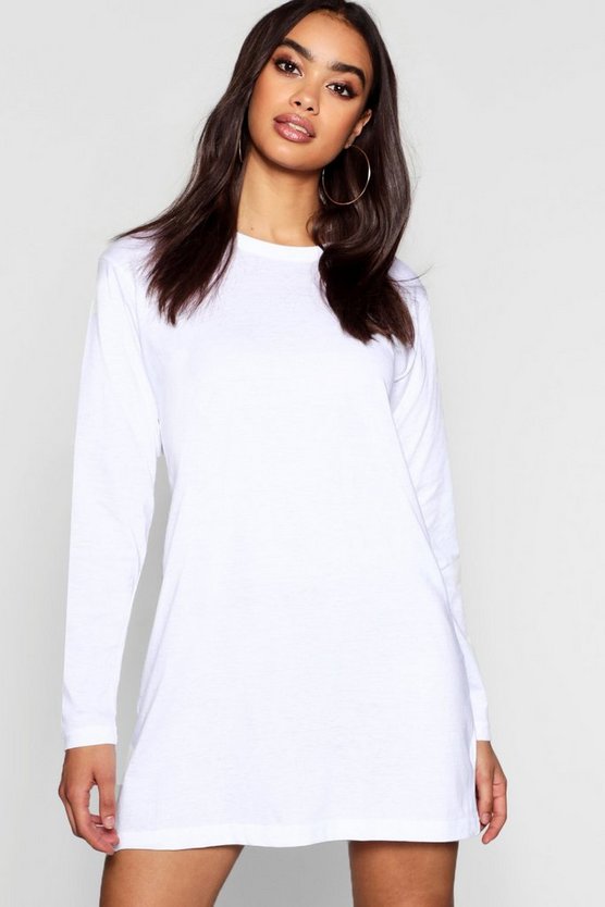 Cotton Long Sleeve Oversized T Shirt Dress Boohoo Cotton Long Sleeve Oversized T Shirt Dress Boohoo