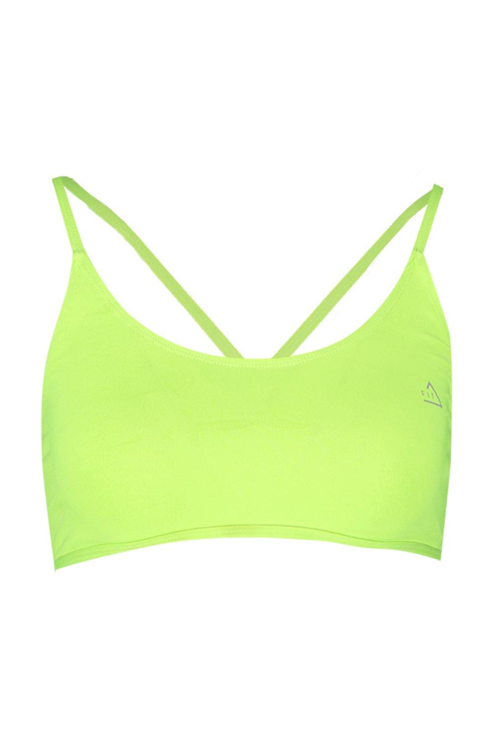 neon colored sports bra