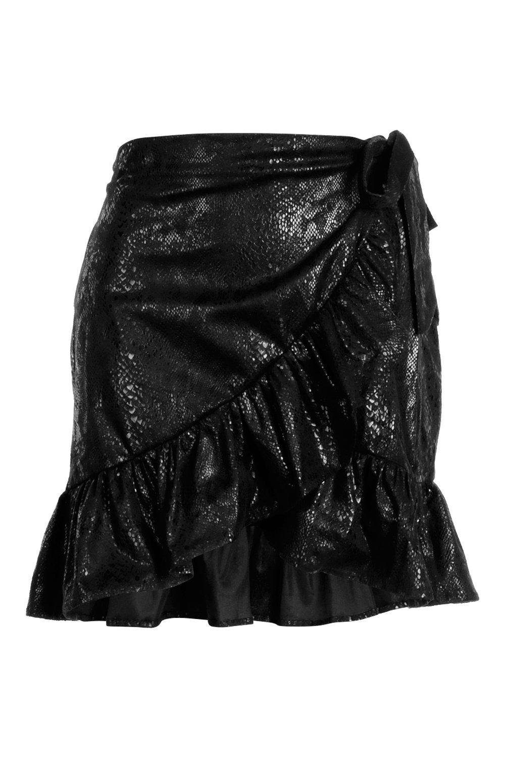 

Юбка миди свободного кроя с запахом, Black