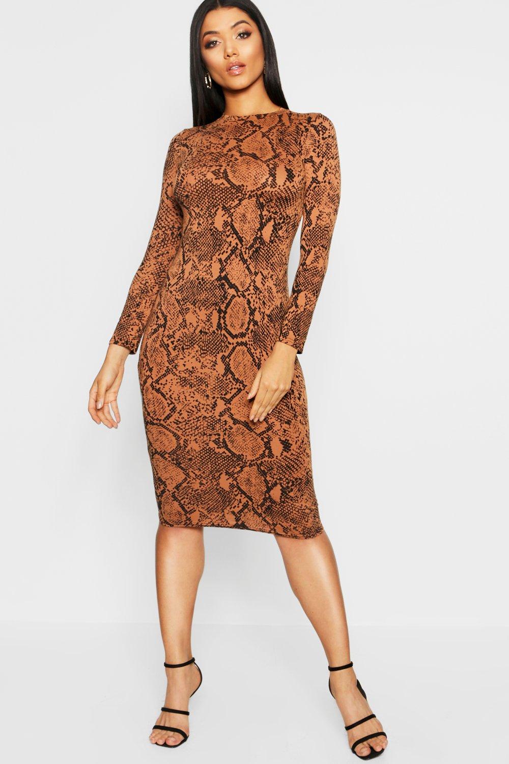 snake print dress boohoo