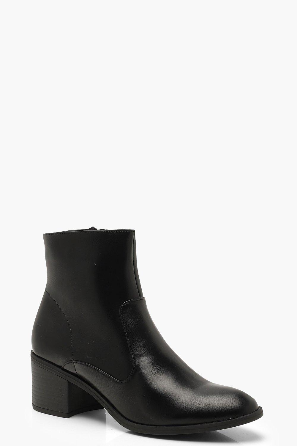 black boots with small heel