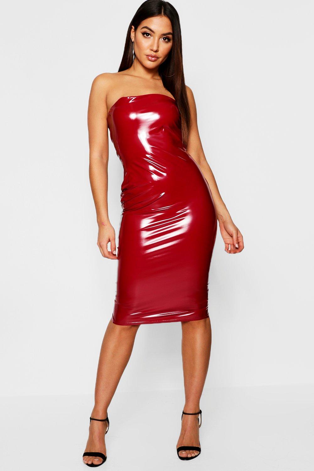 Pvc hotsell dress boohoo