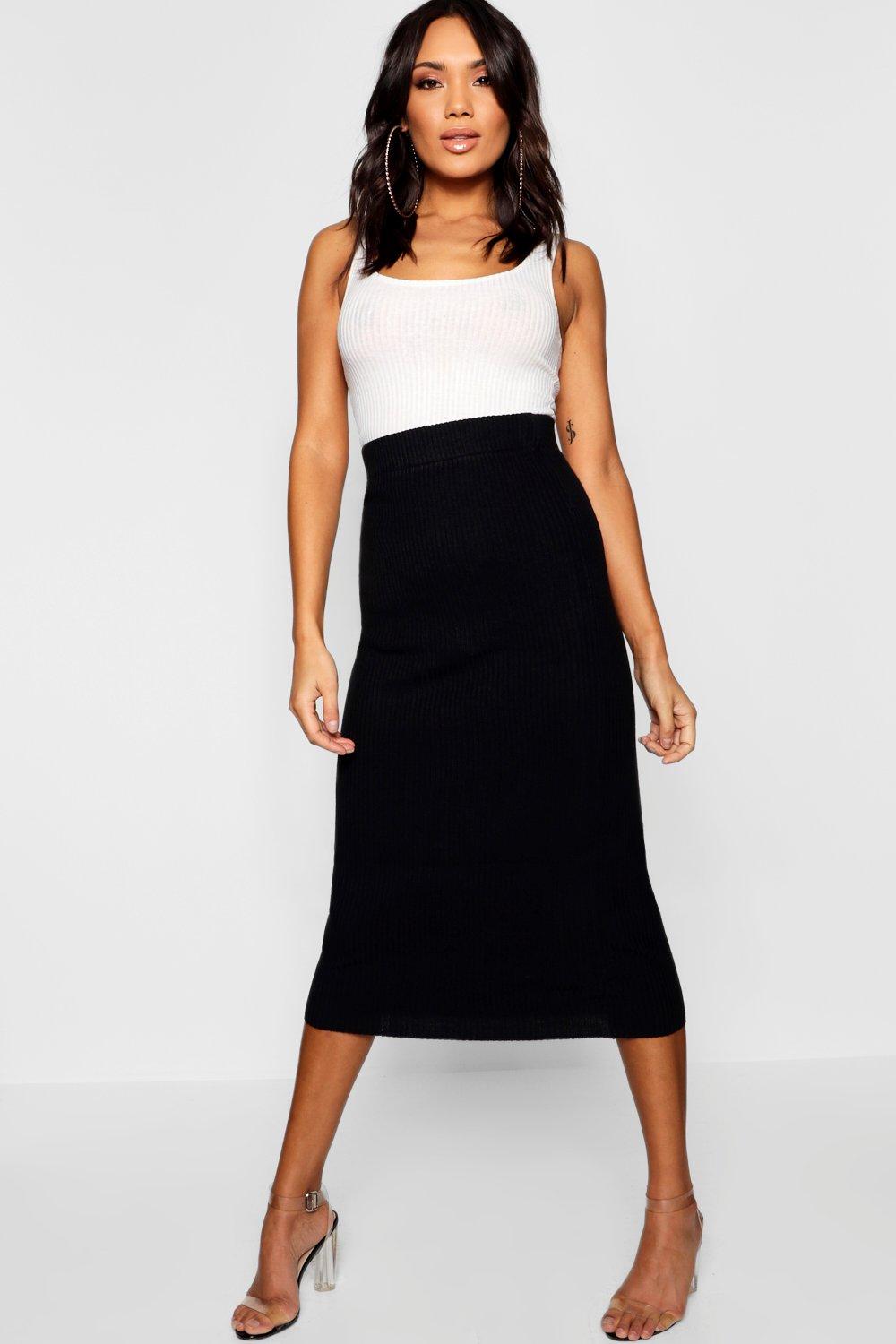 black knit maxi skirt