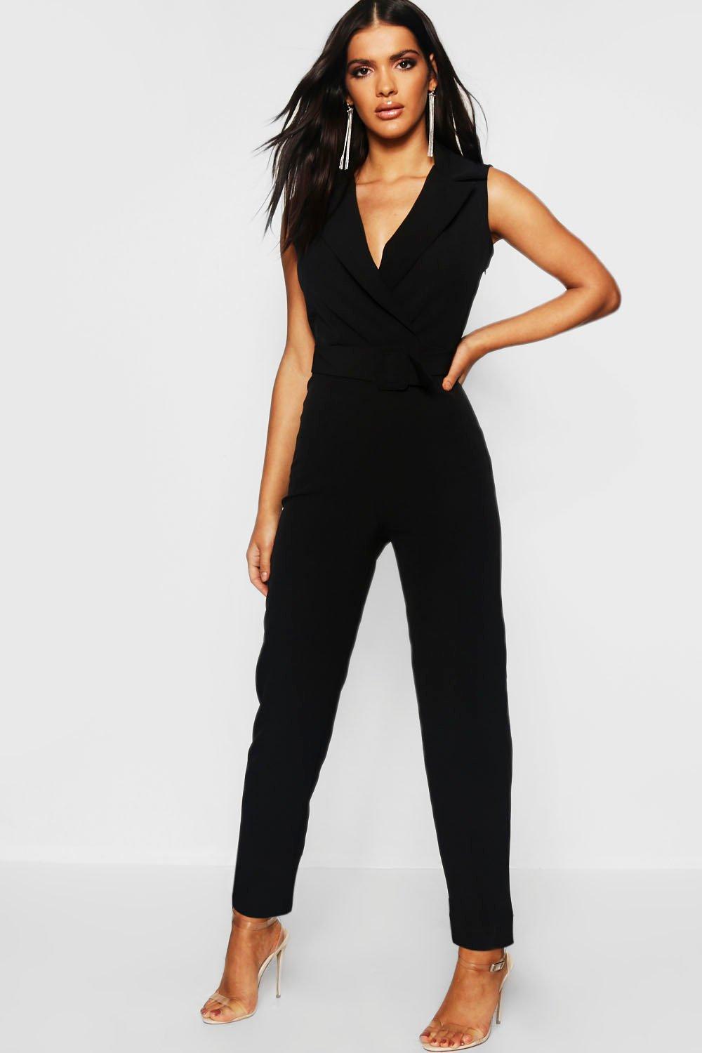 blazer on jumpsuit