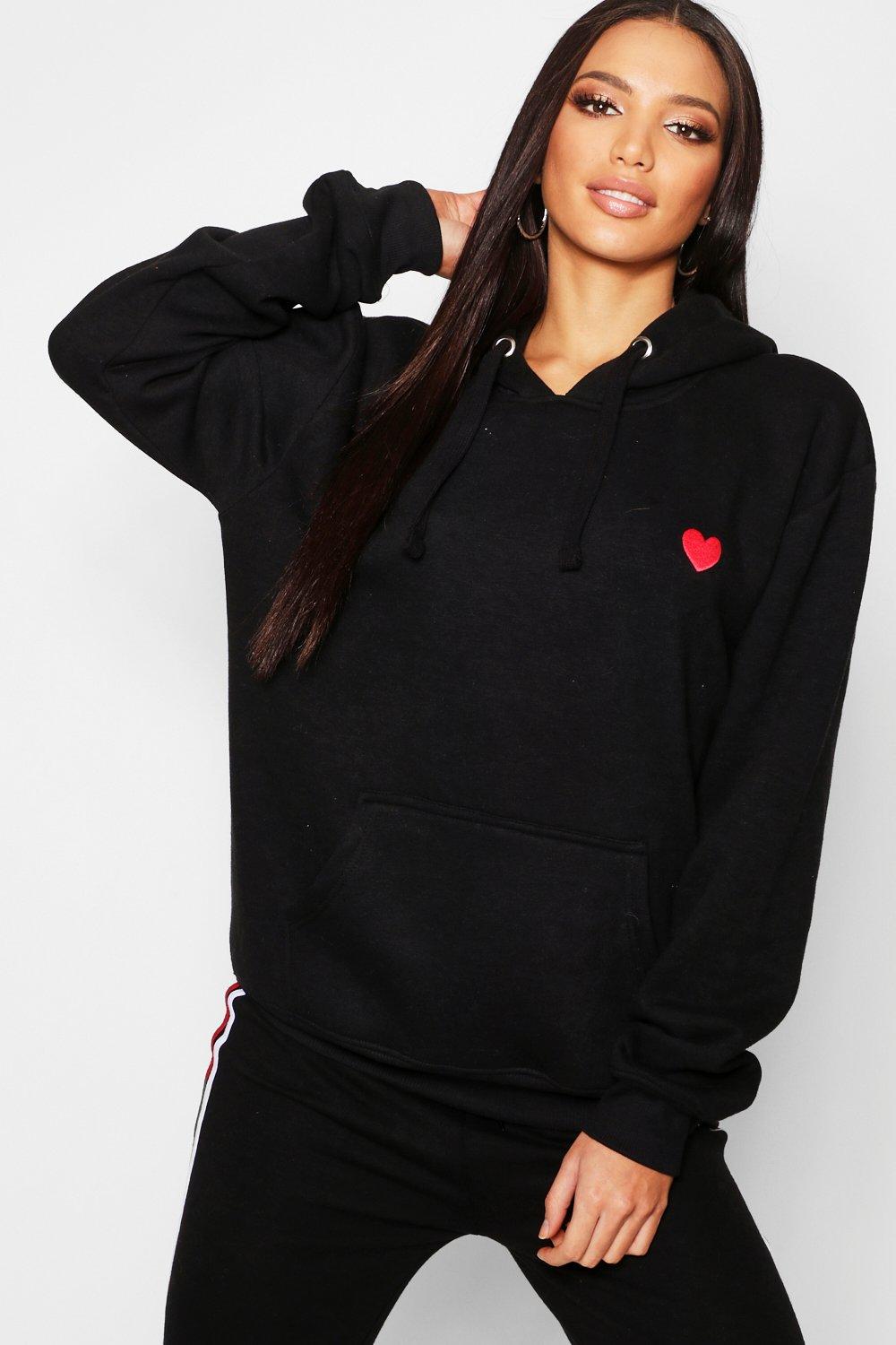 

Embroidered Oversized Hoody, Black