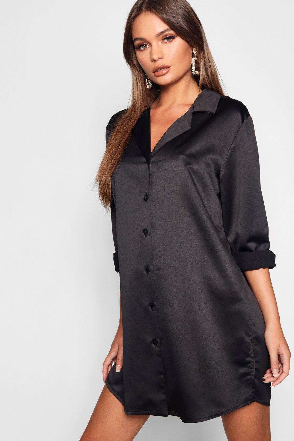 black silk shirt dress uk