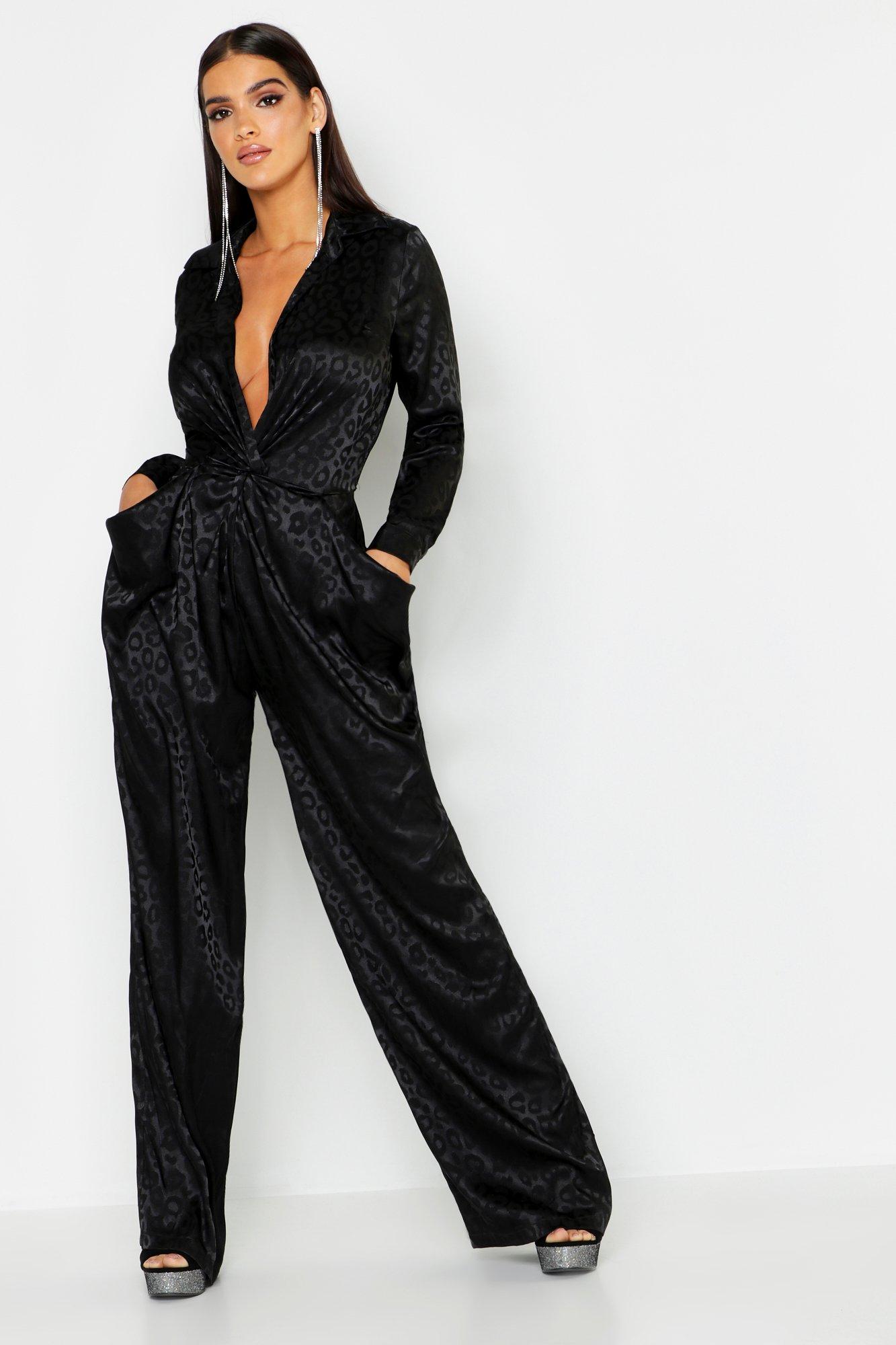 leopard and black jumpsuit