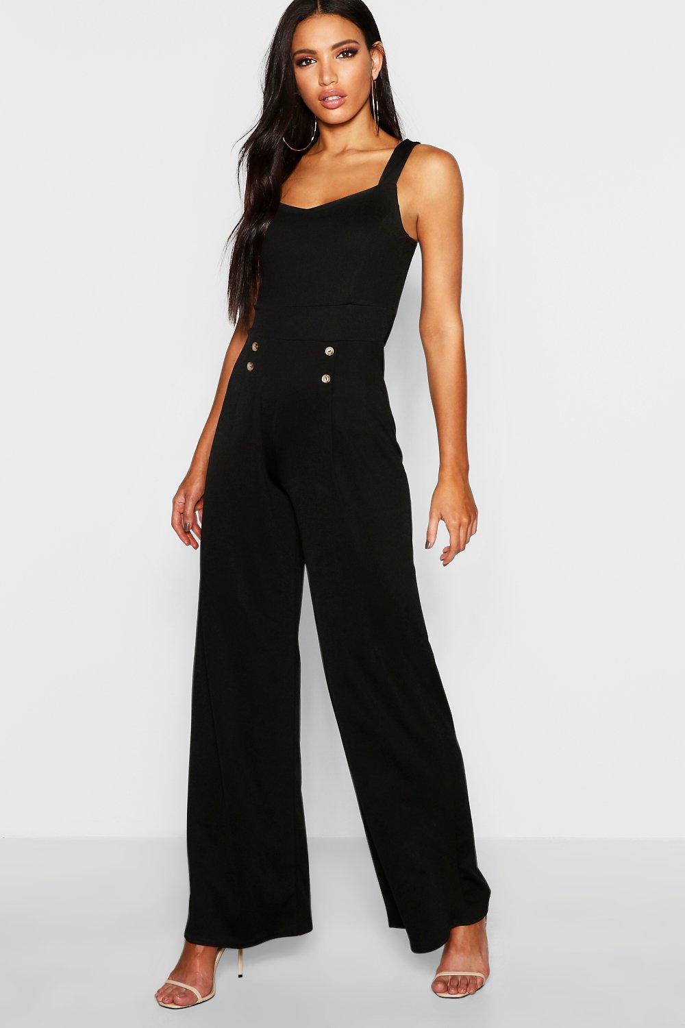 button detail jumpsuit