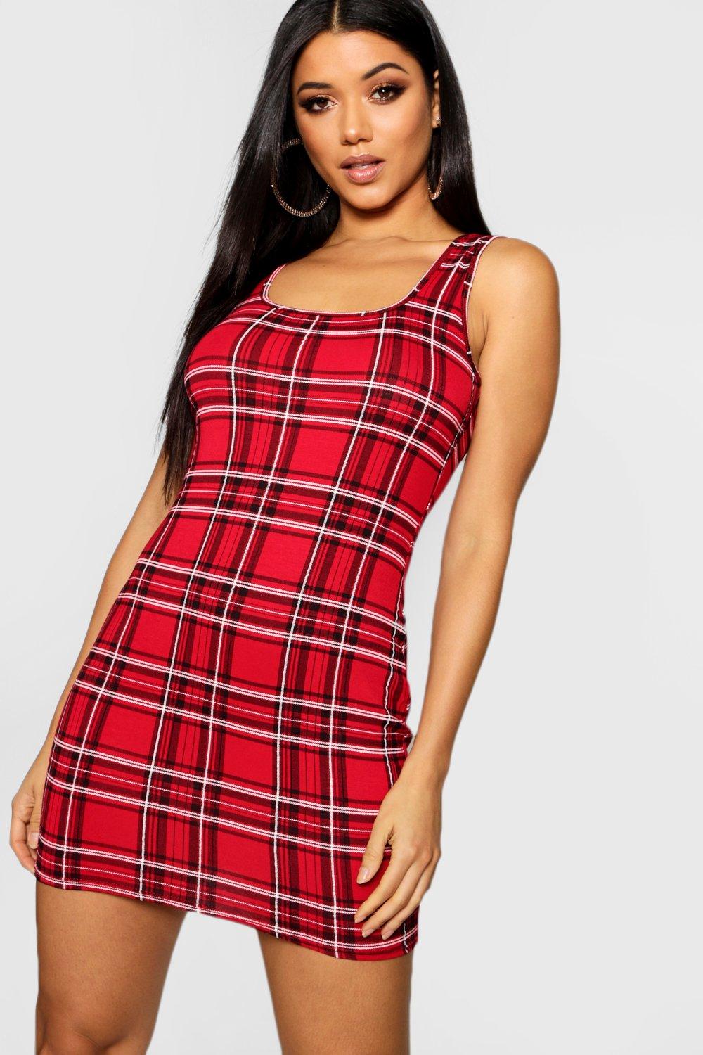 tartan dress bodycon