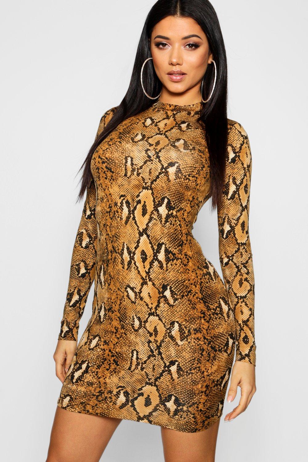 snakeskin dress bodycon