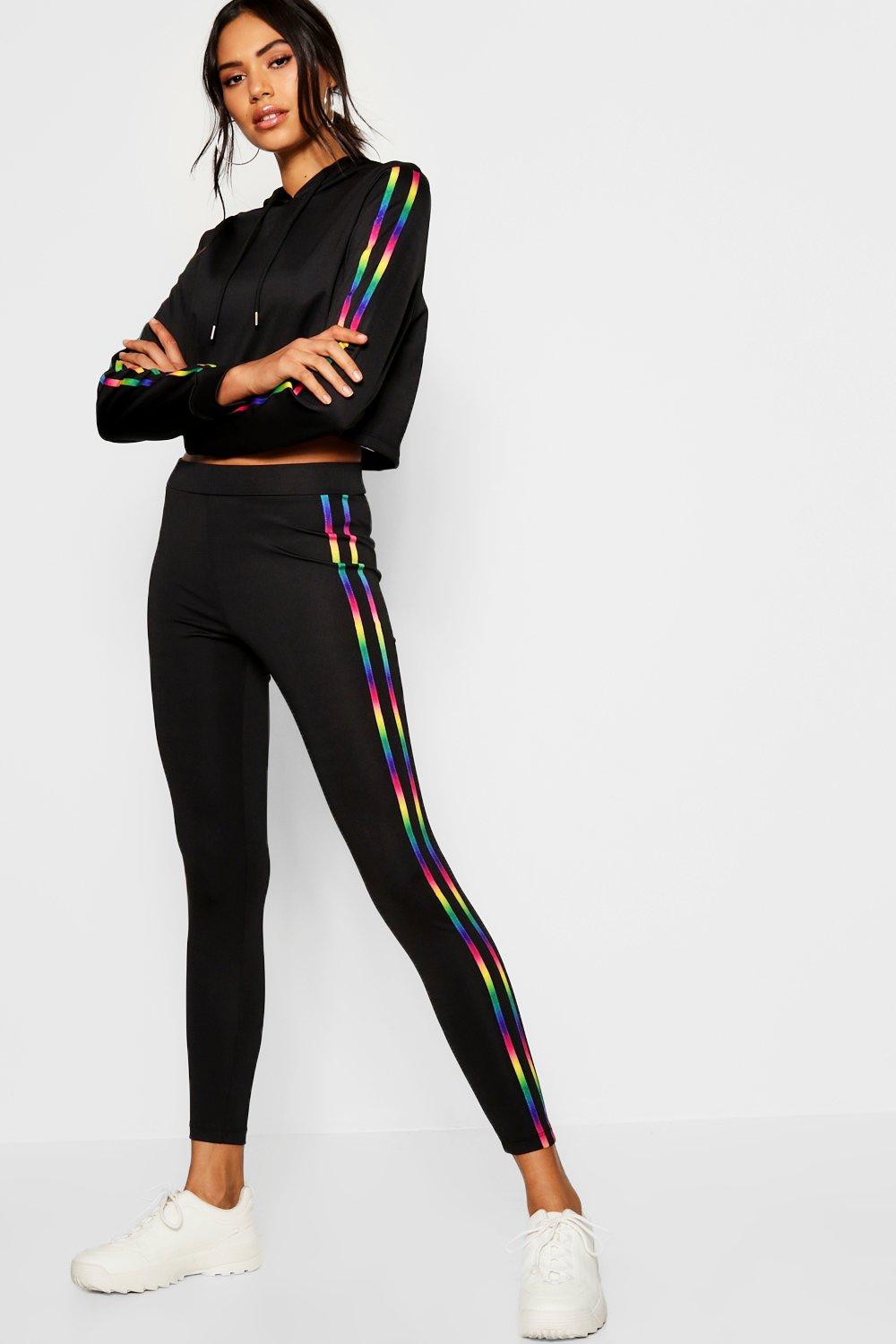 rainbow side stripe pants