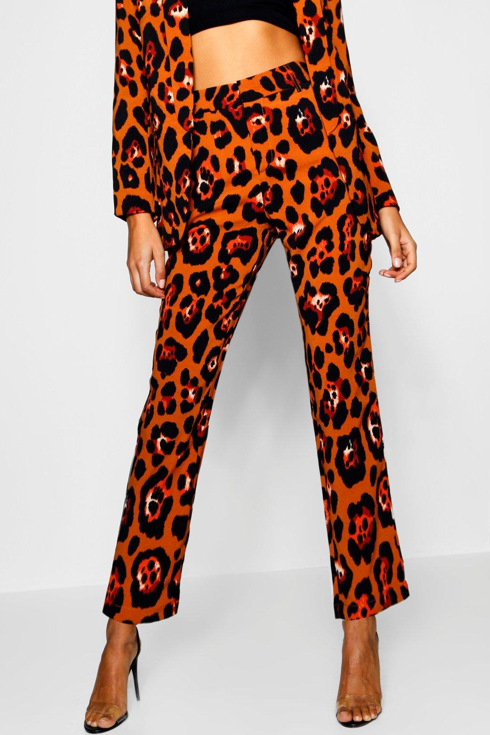 animal print tapered trousers