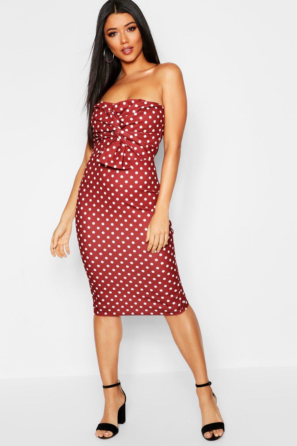 polka dot bandeau dress