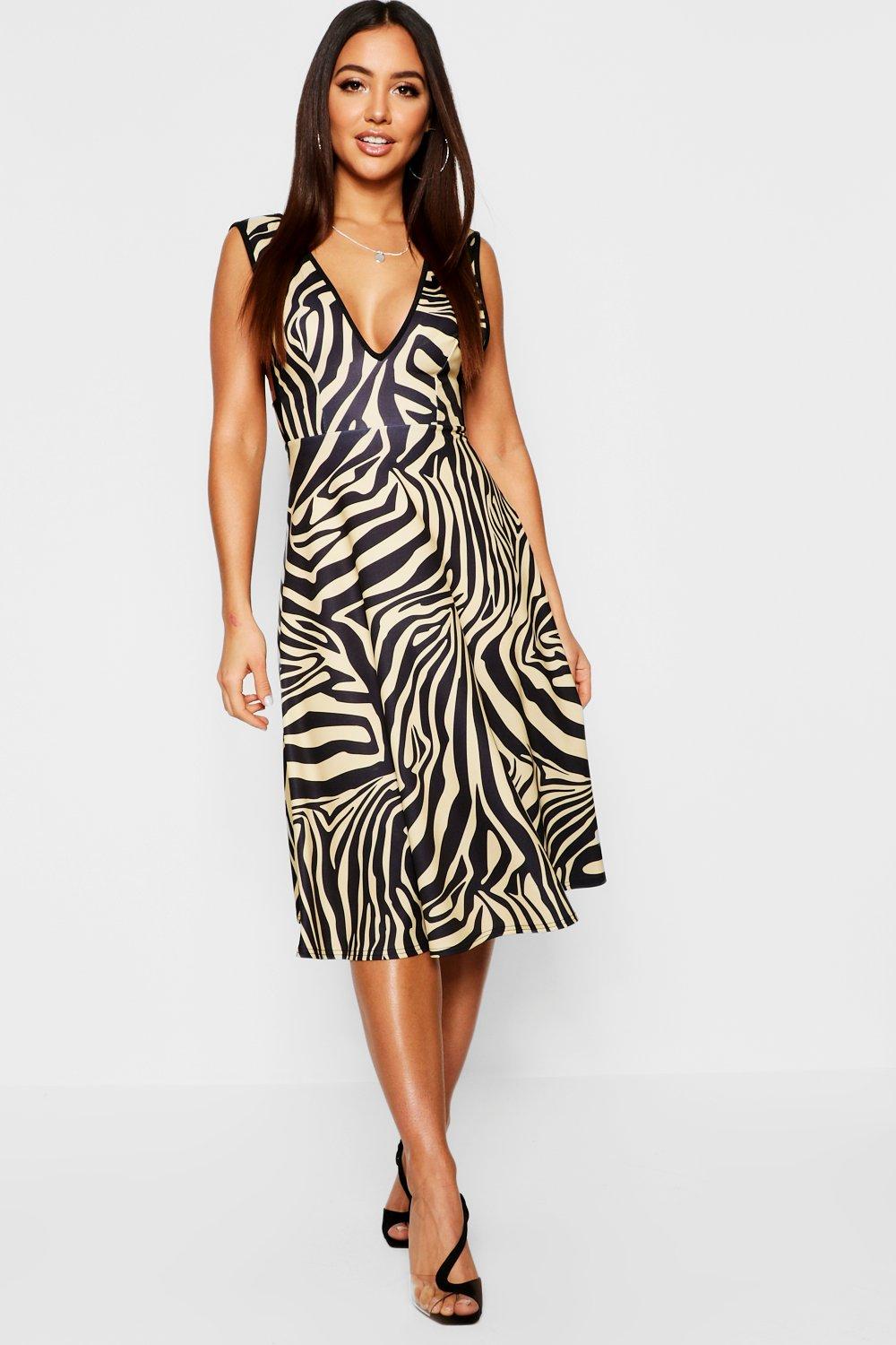 boohoo zebra print dress