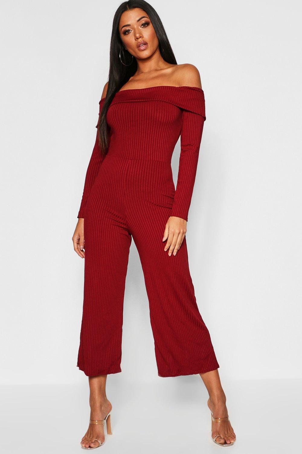 boohoo bardot jumpsuit