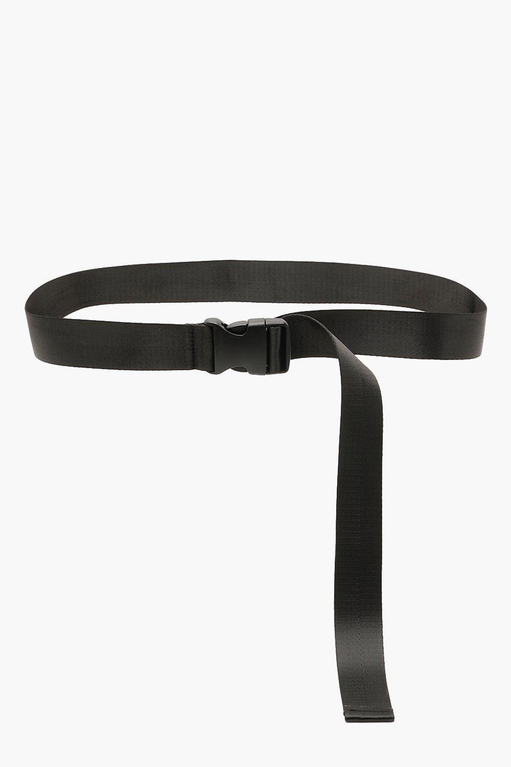 

Longline Buckle Tape Belt, Черный