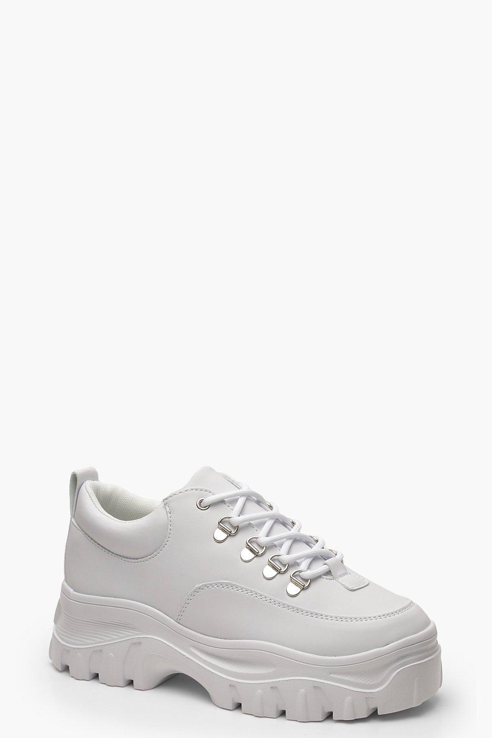 boohoo white trainers