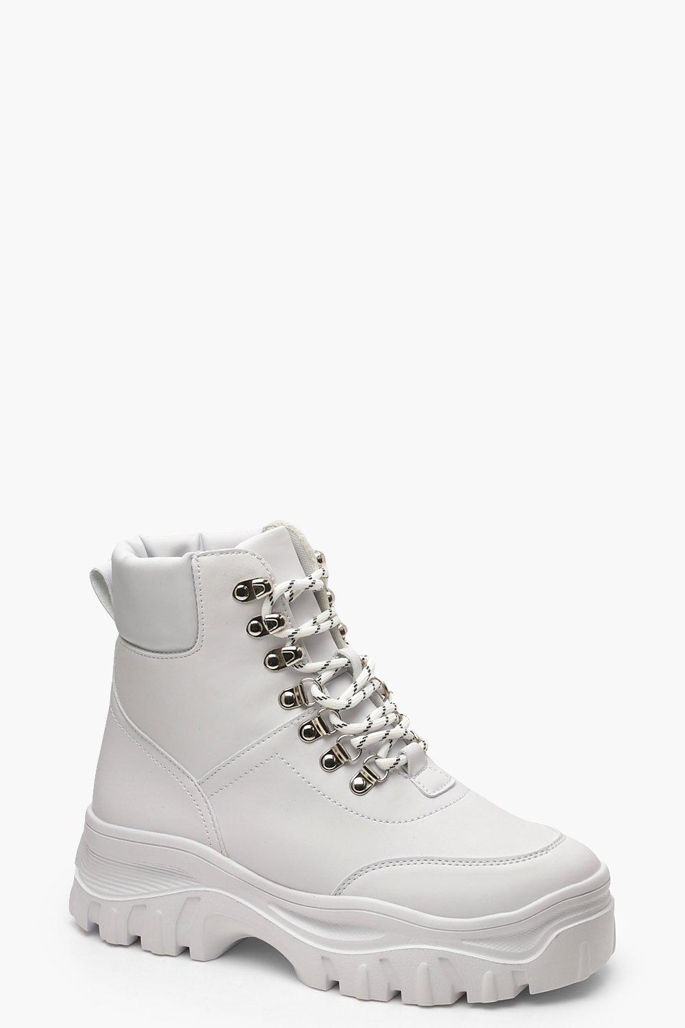 white hiker boots