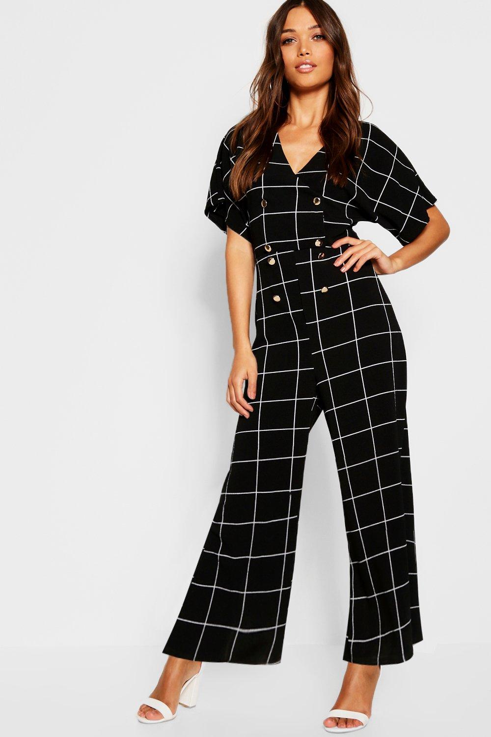 black check jumpsuit