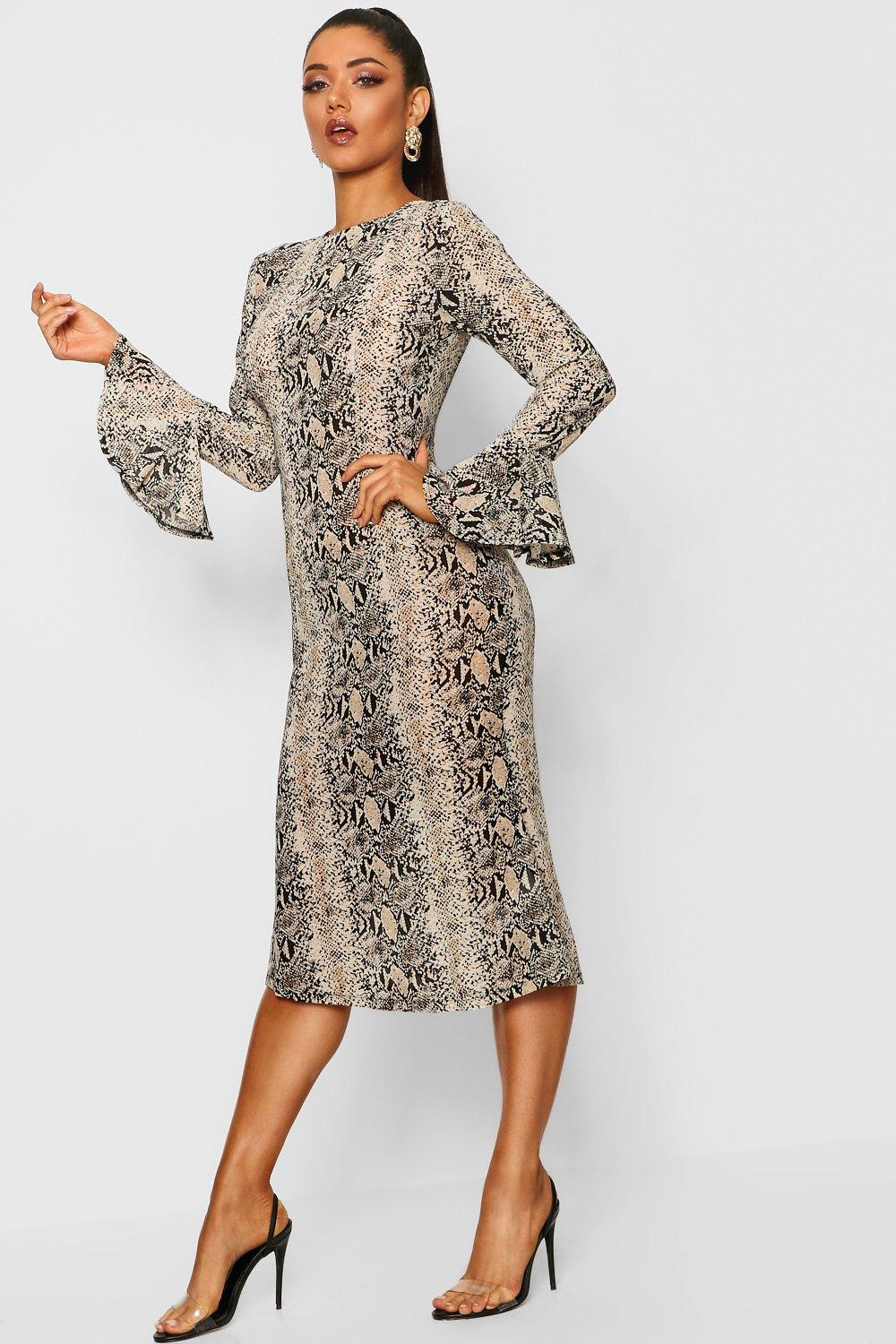 snake print dress boohoo