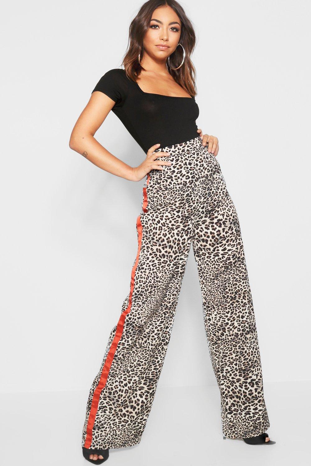 ladies striped wide leg trousers