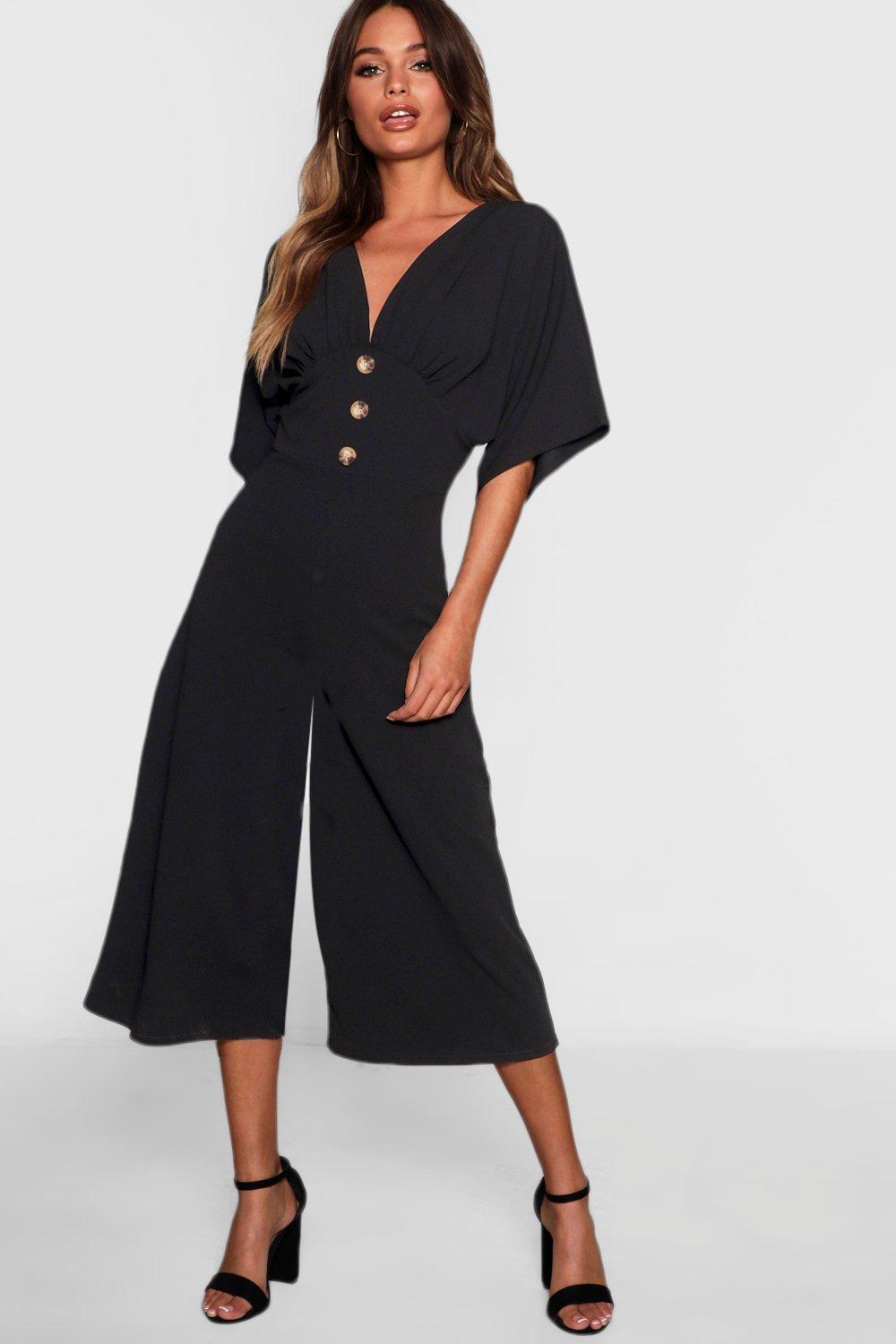 horn button jumpsuit