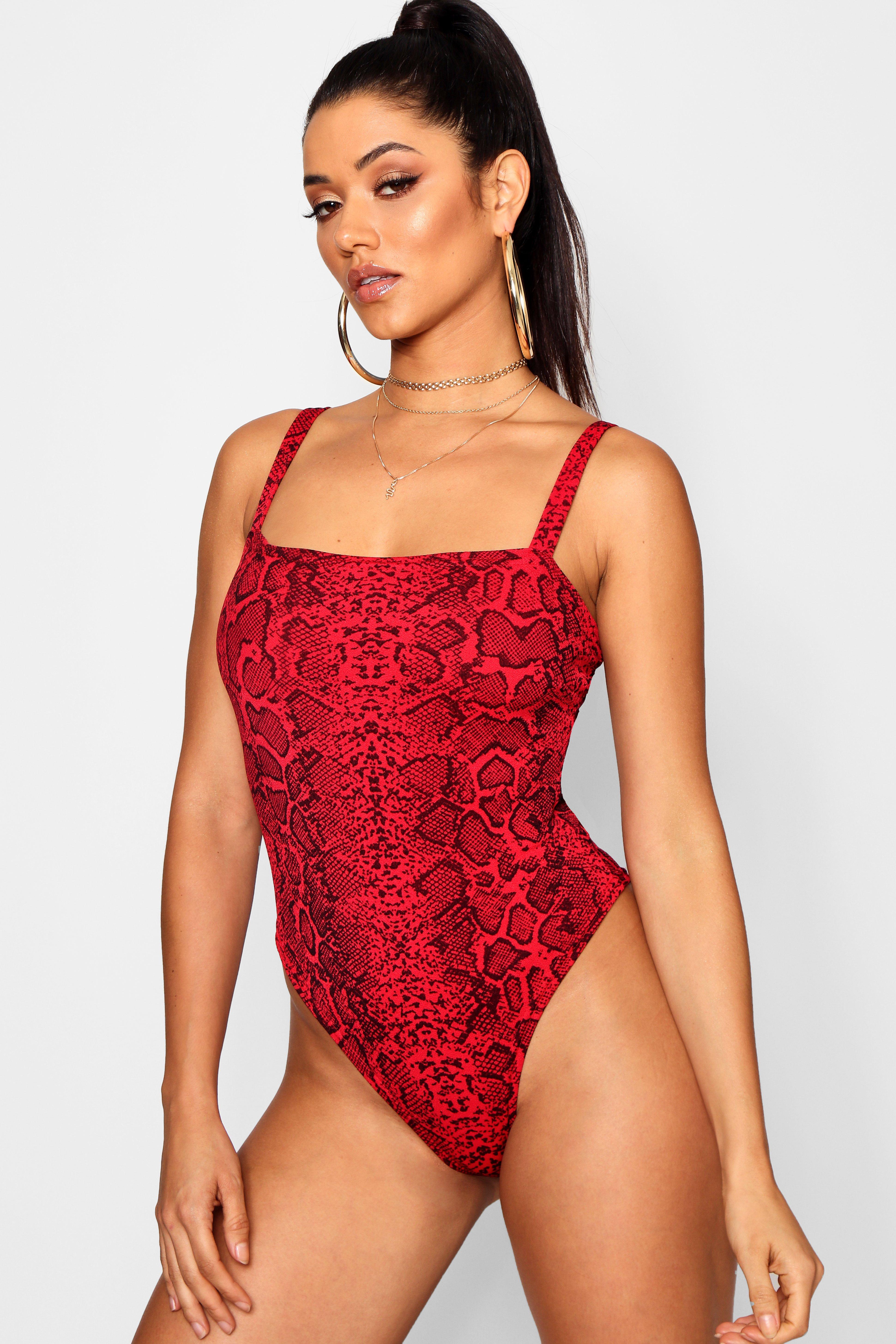 boohoo red bodysuit