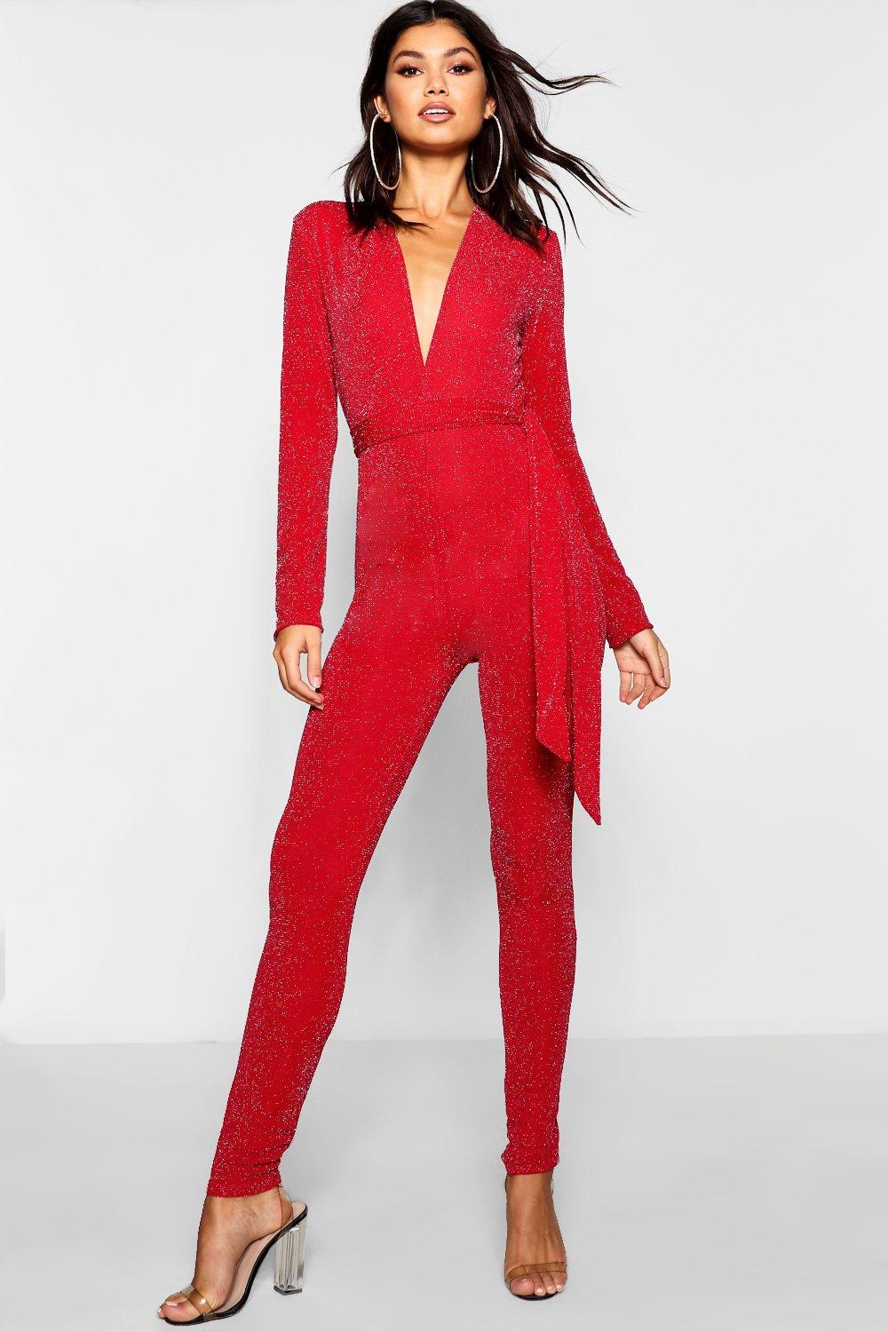 sparkly red jumpsuit