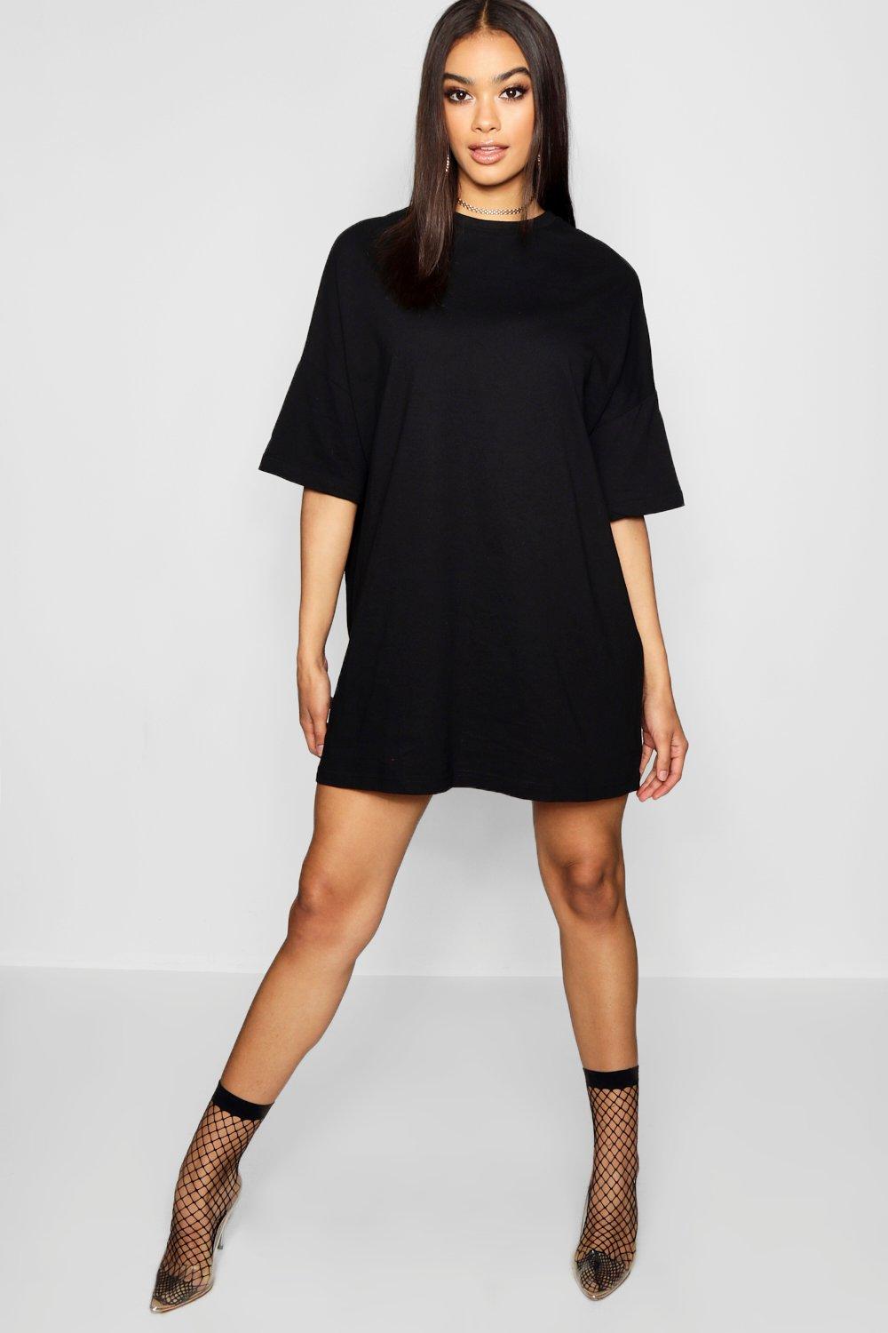 oversized off the shoulder t shirt dress