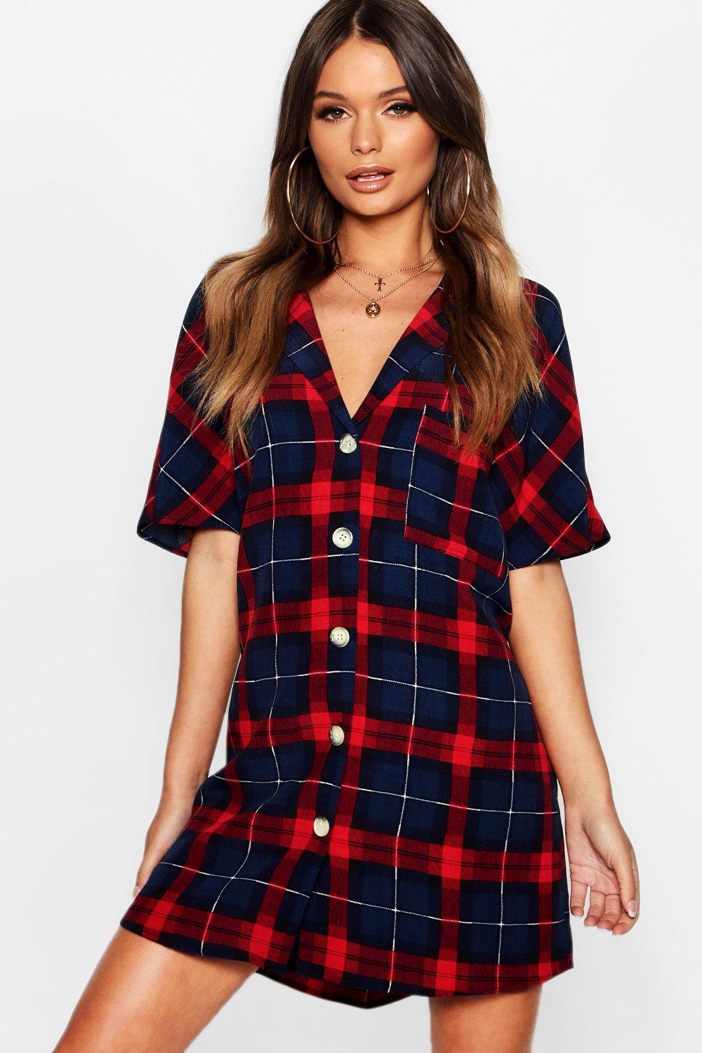 boohoo tartan dress
