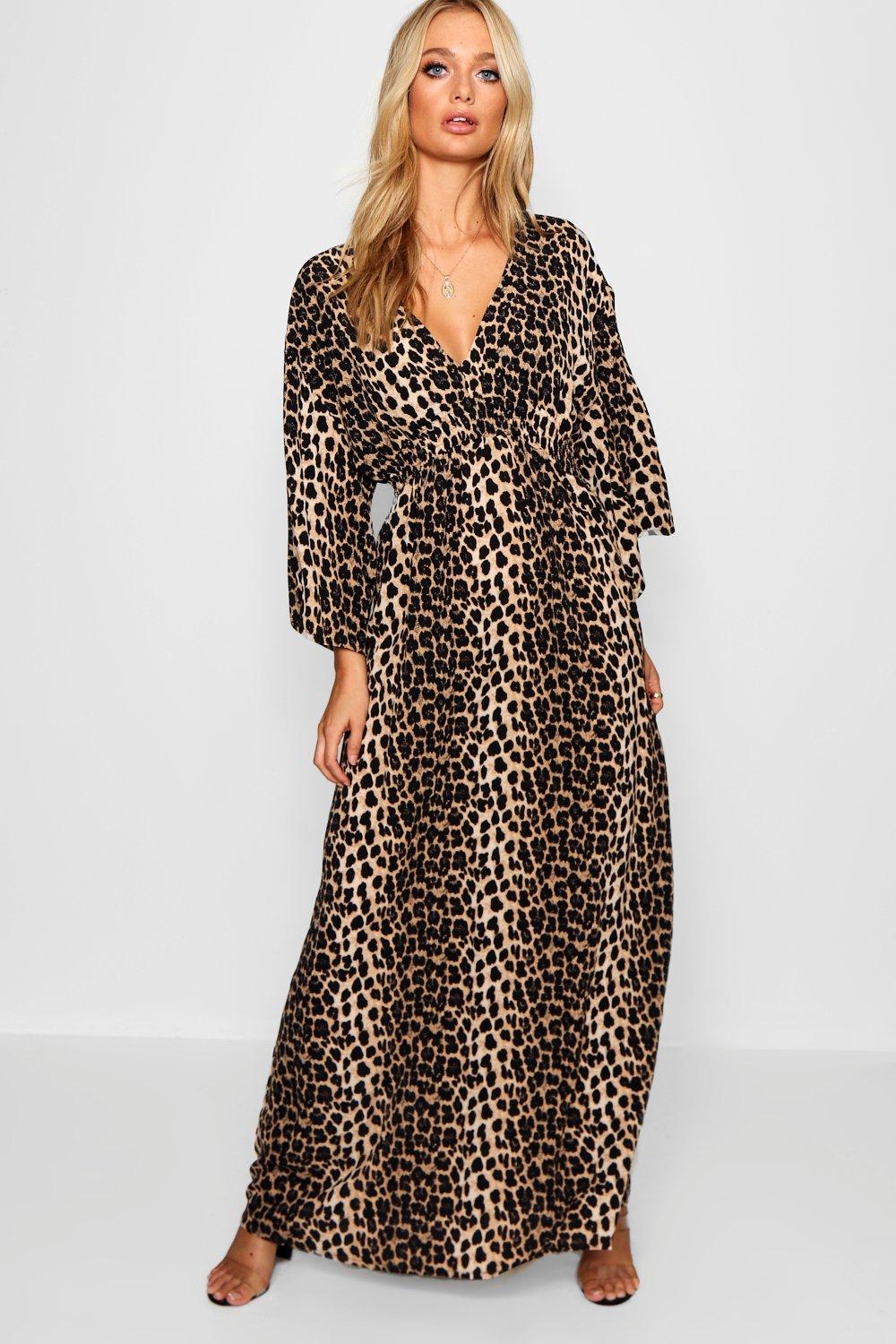 leopard kimono dress
