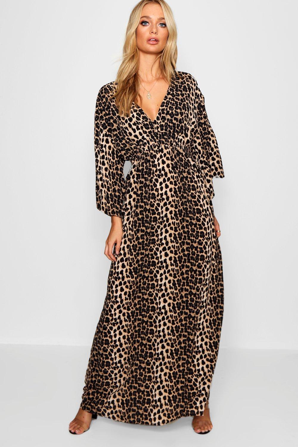 leopard print kimono dress