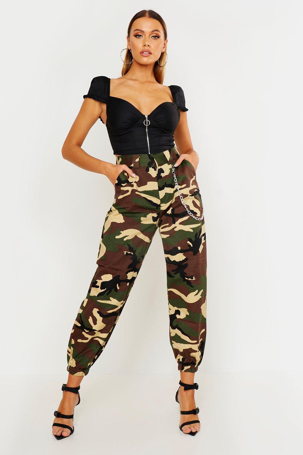 cargo camo trousers womens