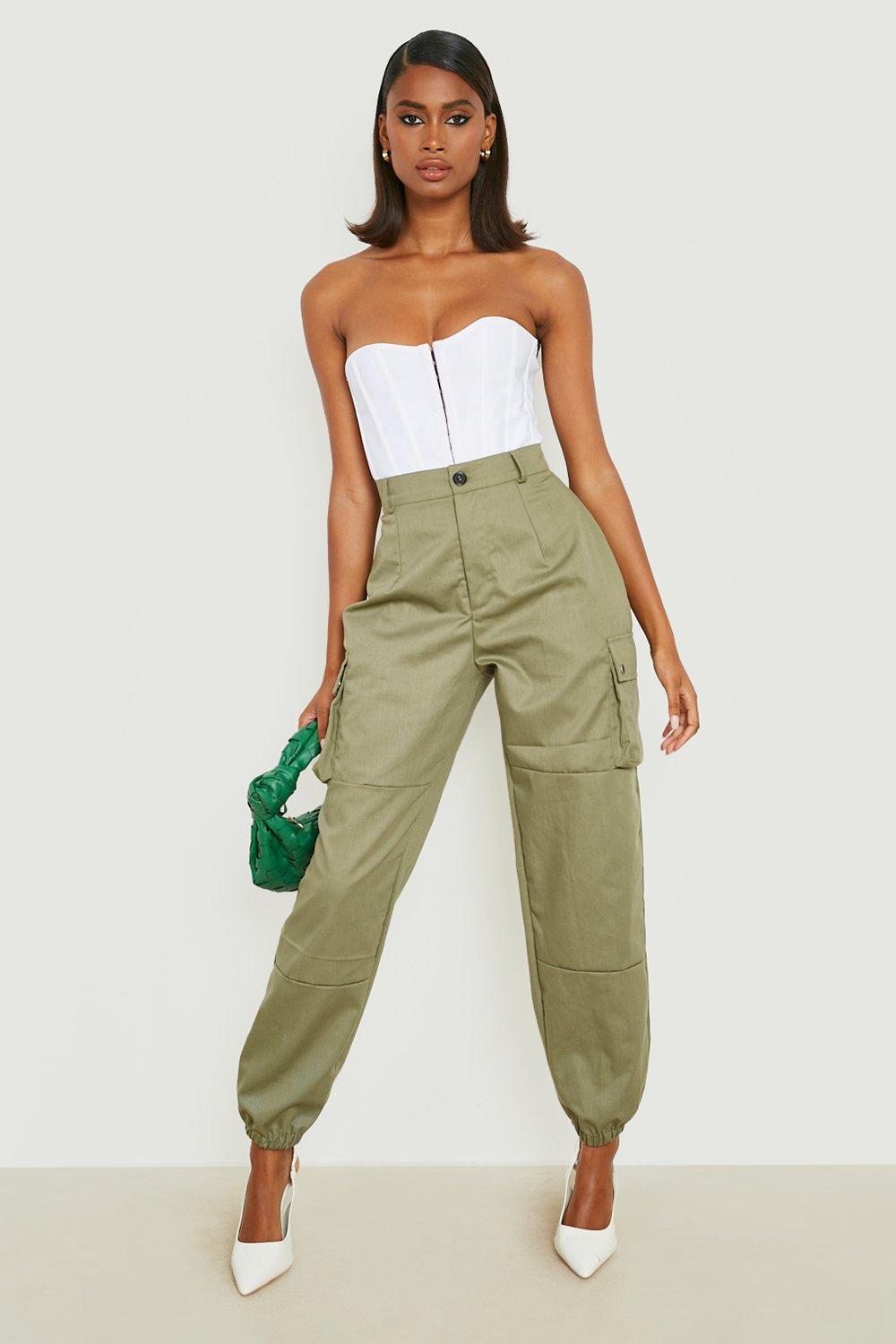 high waisted cargo trousers