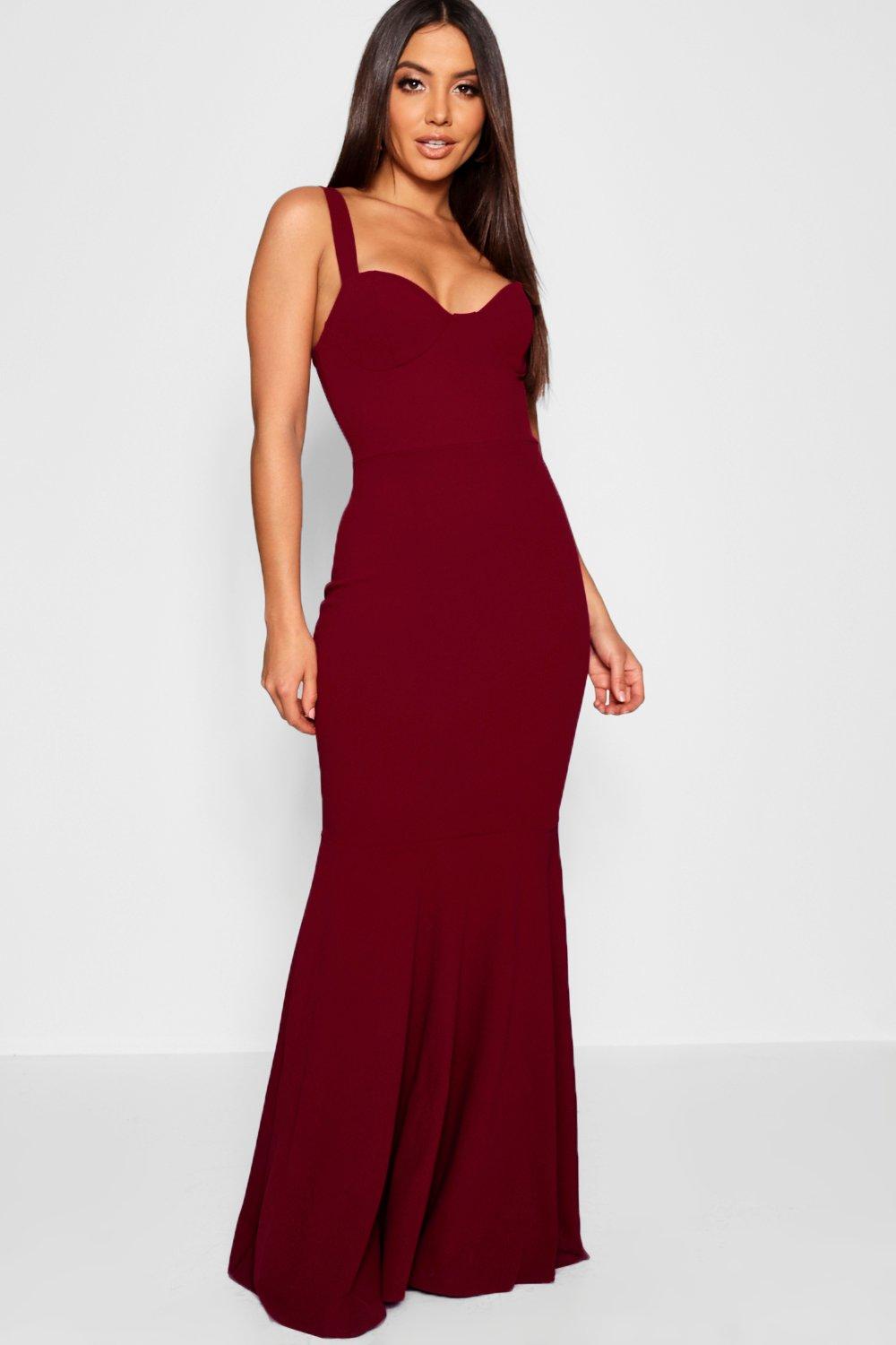 fishtail maxi dress red