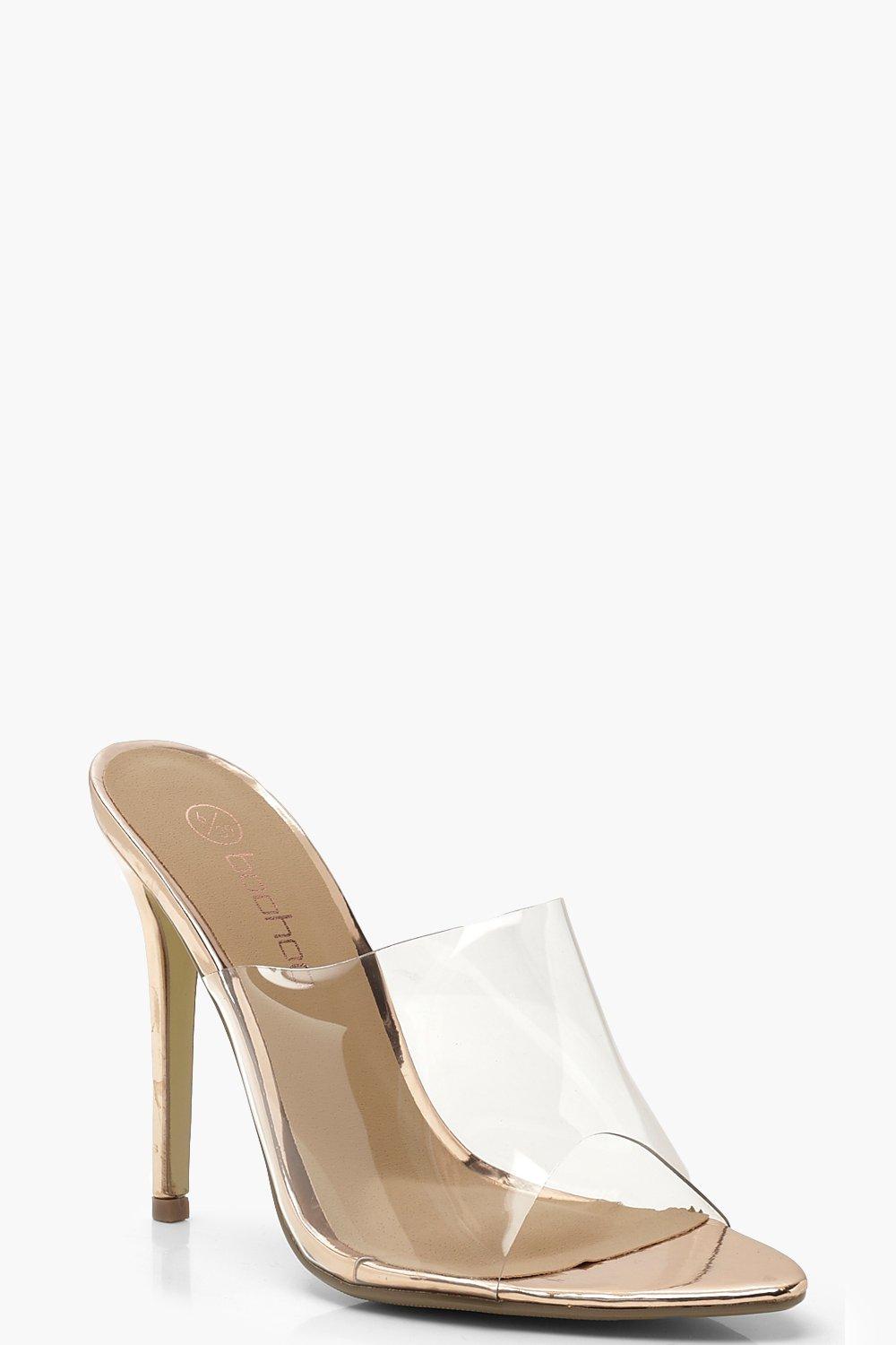 wide clear heels