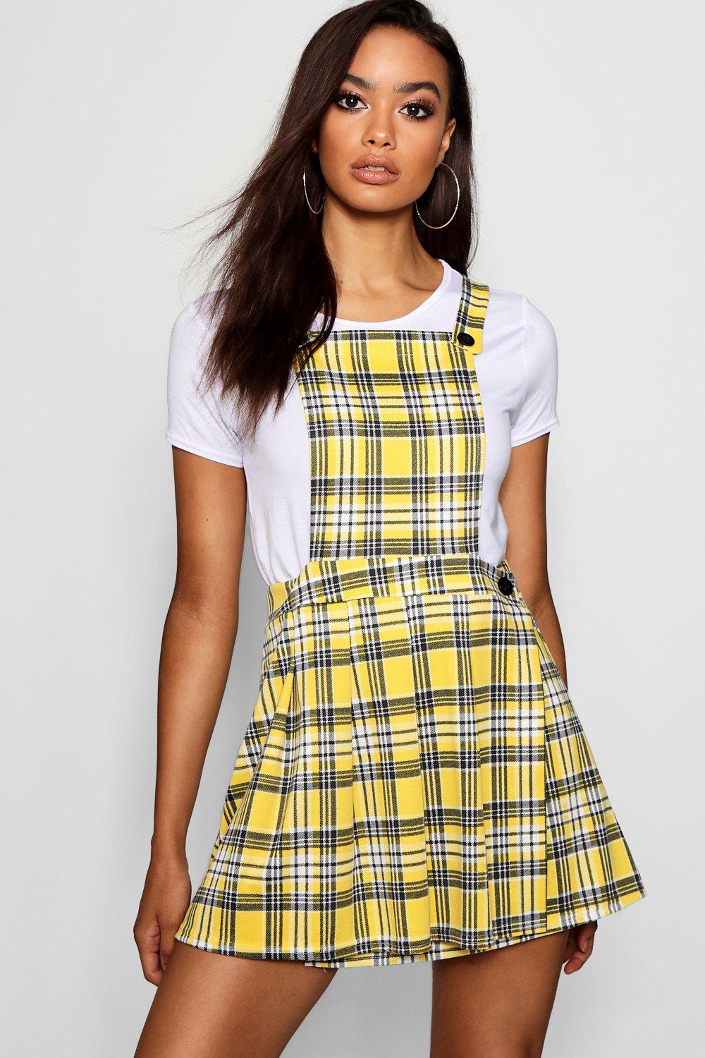 yellow tartan dress