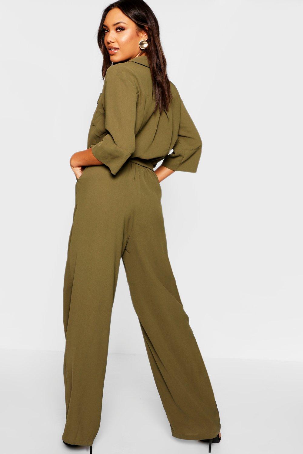 khaki boiler jumpsuit