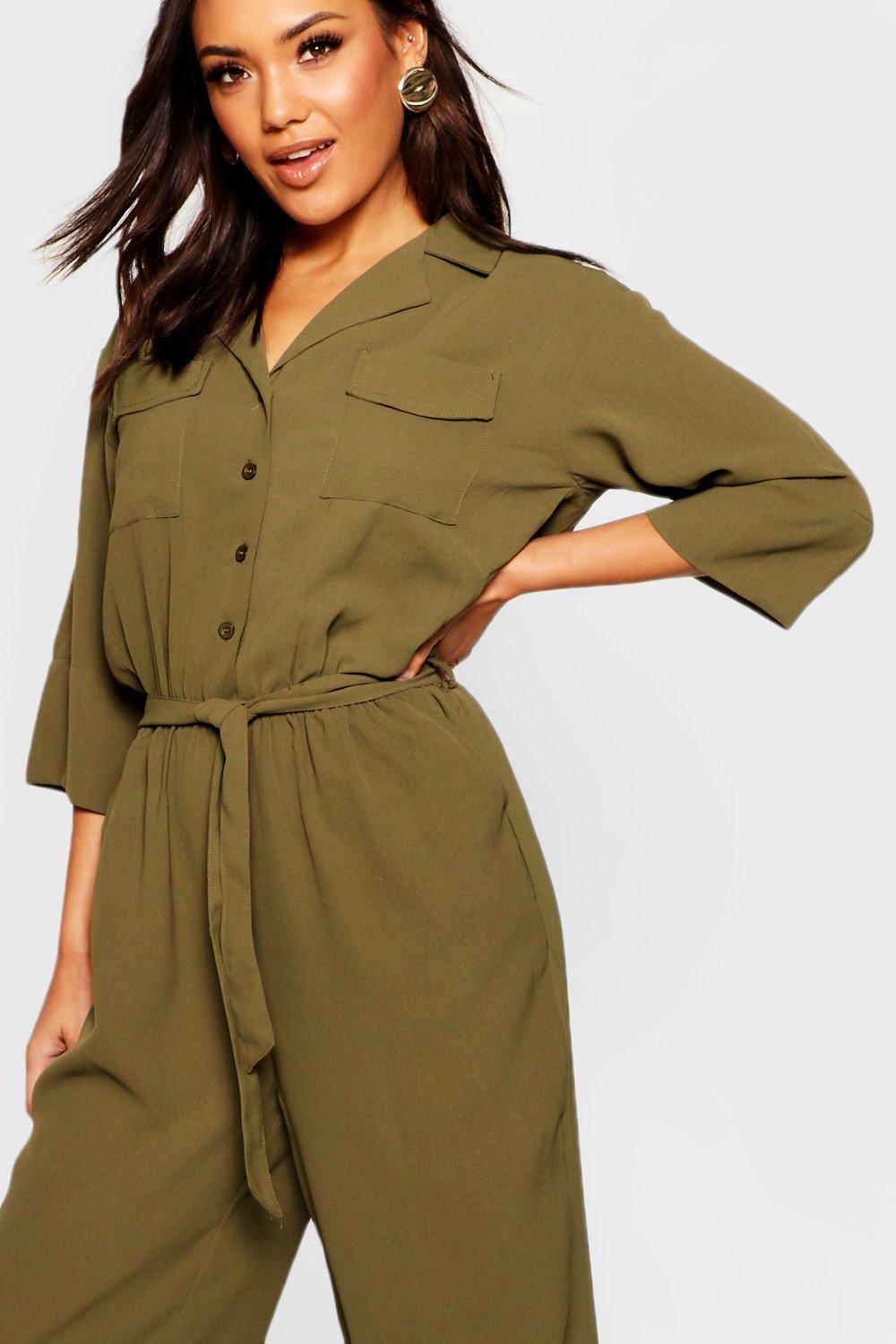 khaki boiler jumpsuit