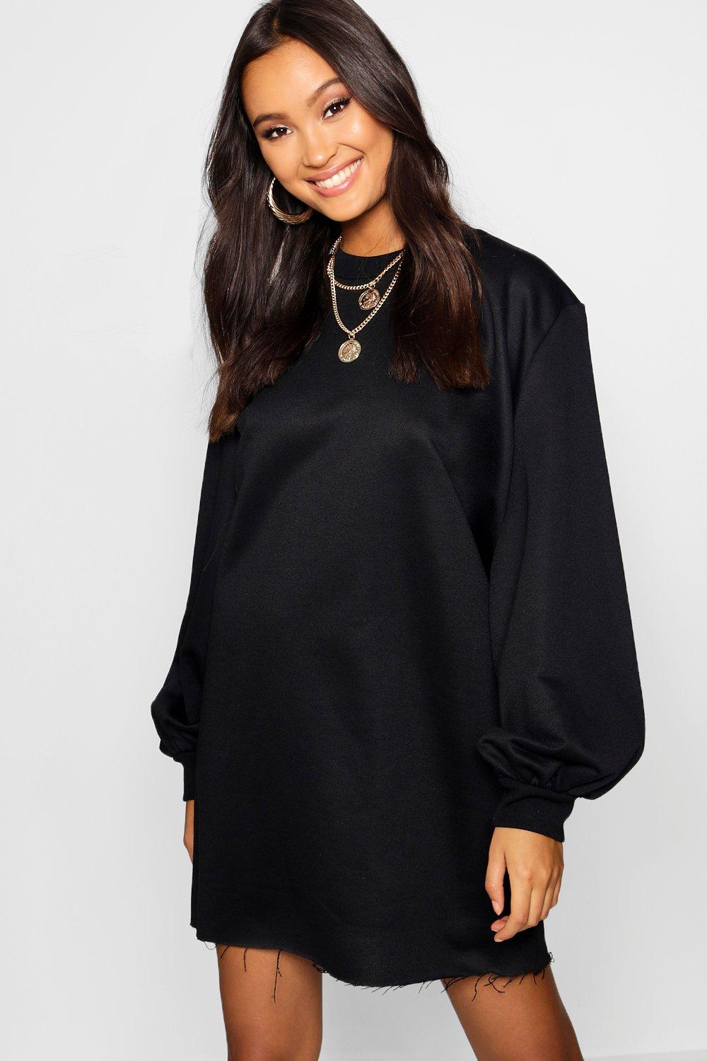 balloon sleeve sweatshirt dress