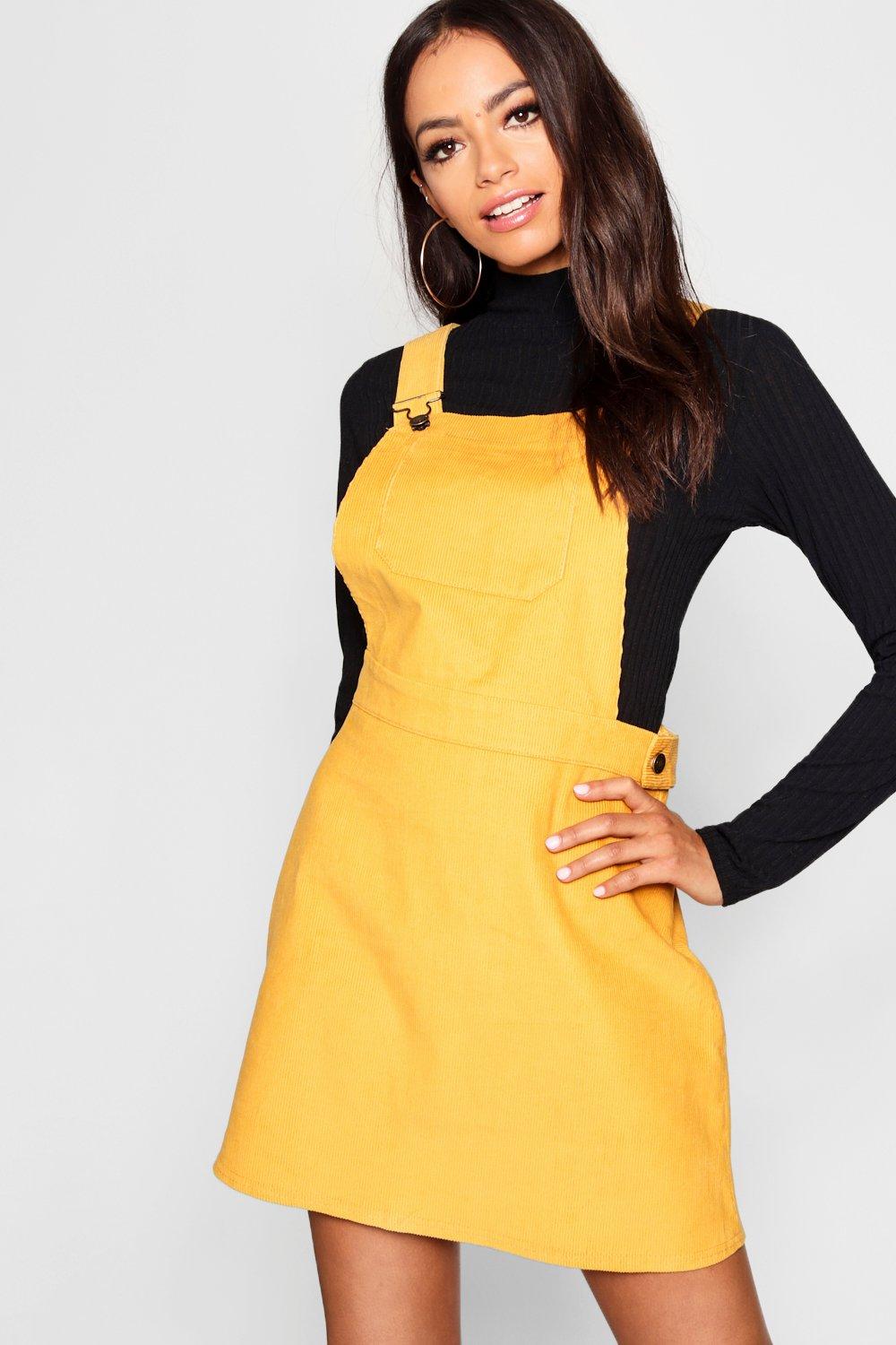 yellow pinafore dress