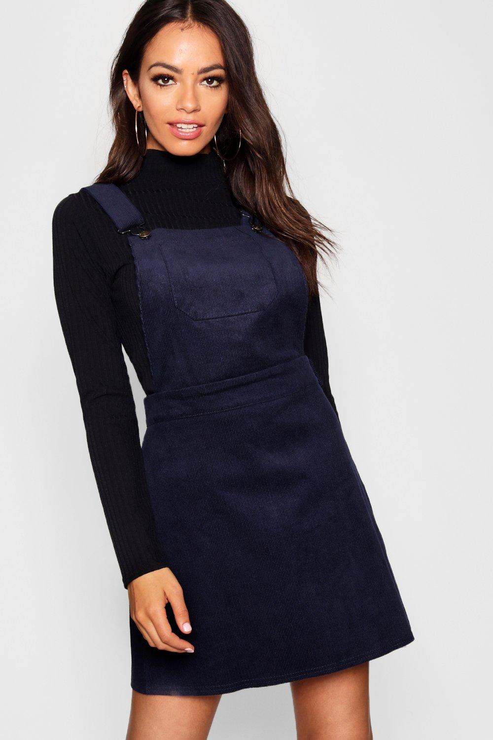 navy cord pinafore