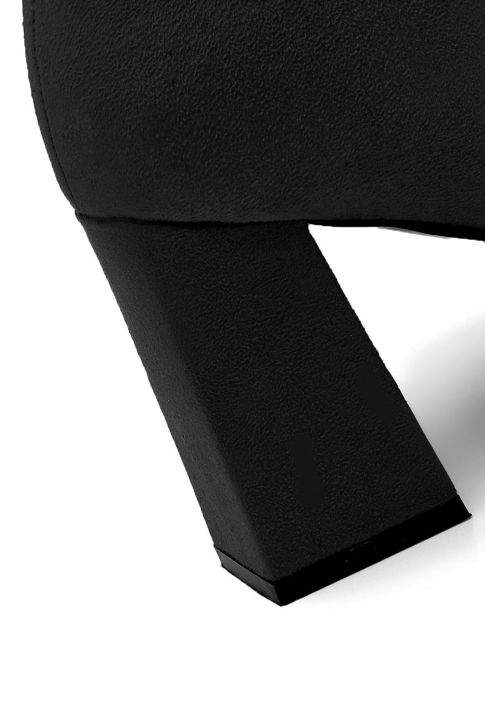 

Ботинки с квадратным мыском на квадратном каблуке, Black