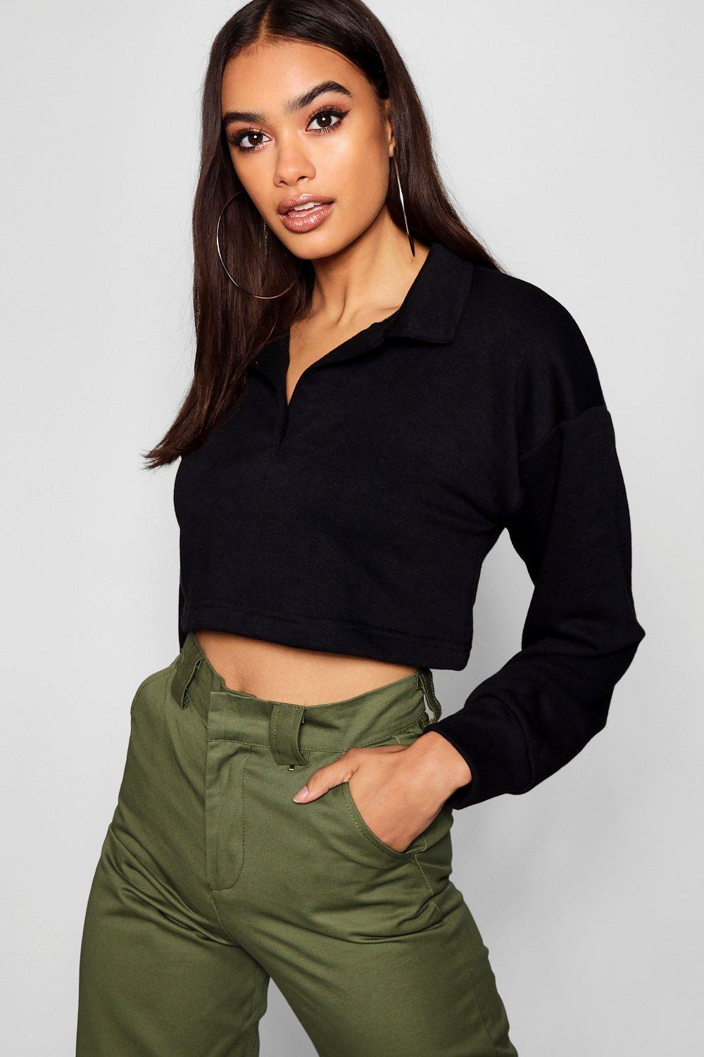 womens cropped rugby top