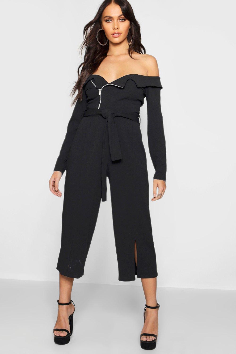 boohoo bardot jumpsuit