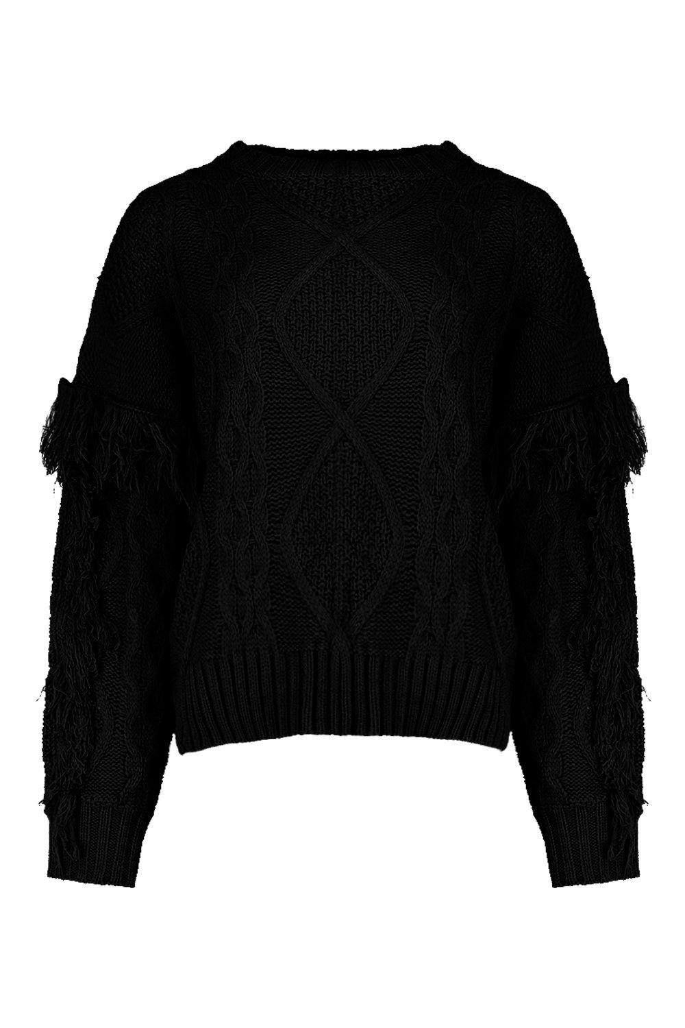 

Комбинезон с отделкой в виде косичек, Black