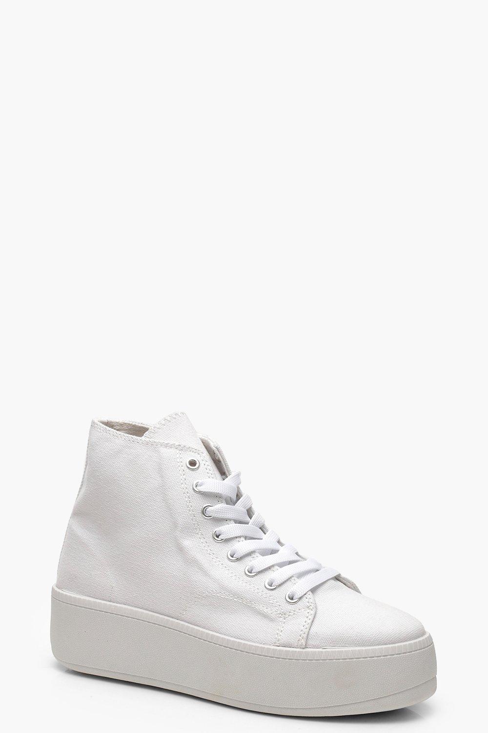 ladies white high top trainers